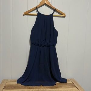 Navy Blue Halter Top Dress